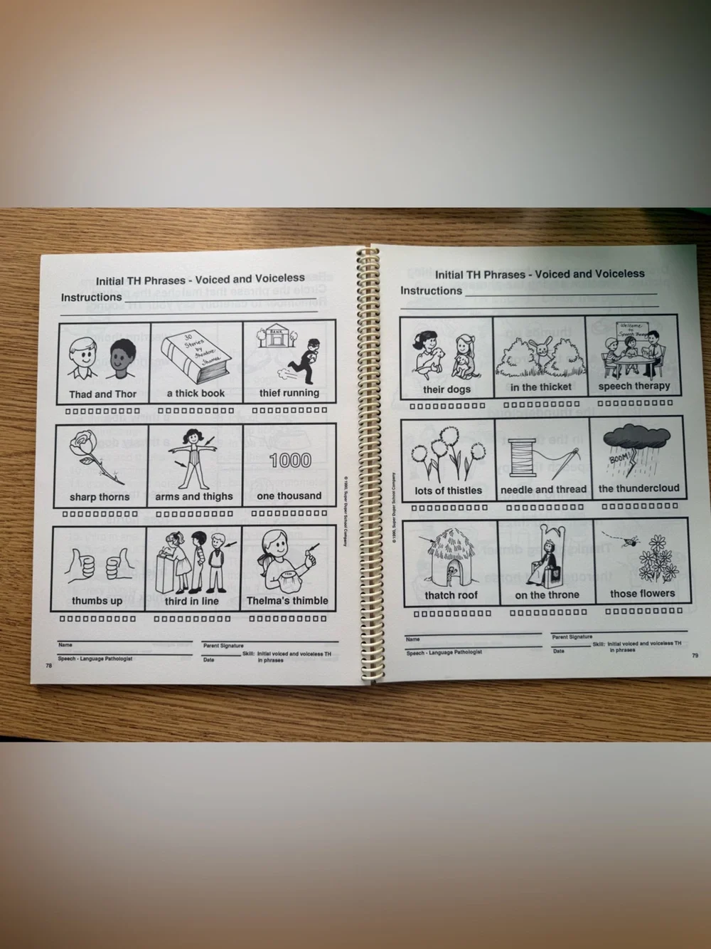 Say and Do® TH Worksheets reproducible activity pages Speech Therapy Super Duper
